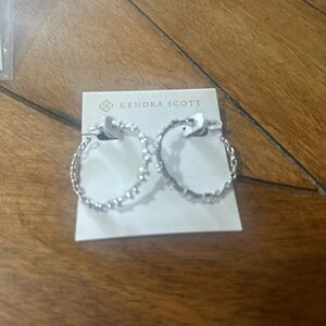 Kendra Scott Silver Beaded Hoop Earrings